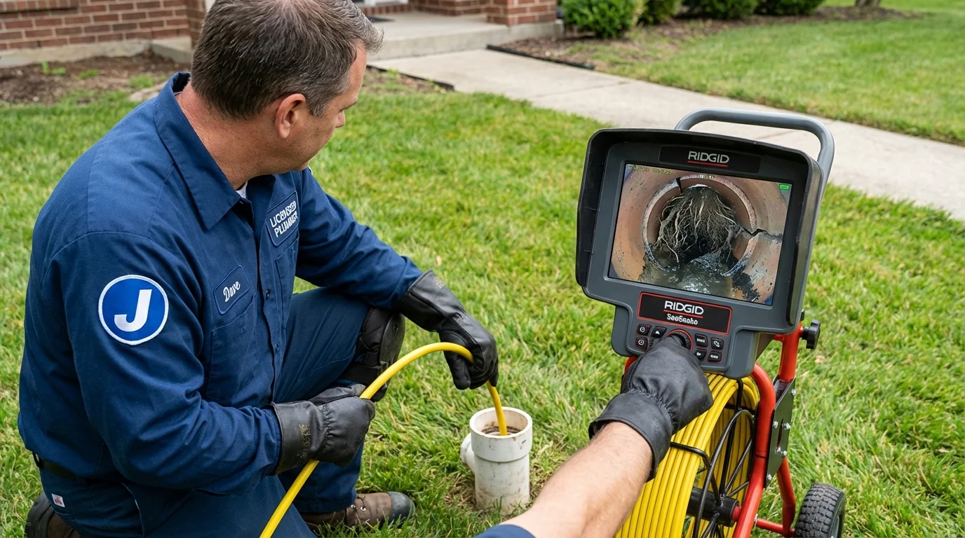 Sewer camera inspection being performed by Johns Plumbing LLC in Indiantown